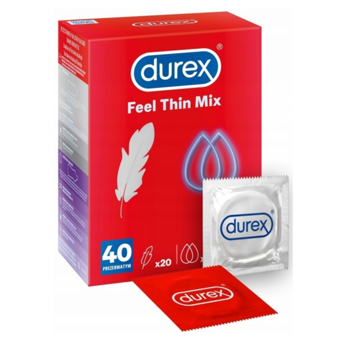 Durex Feel Thin Mix prezervatyvai 40 vnt.