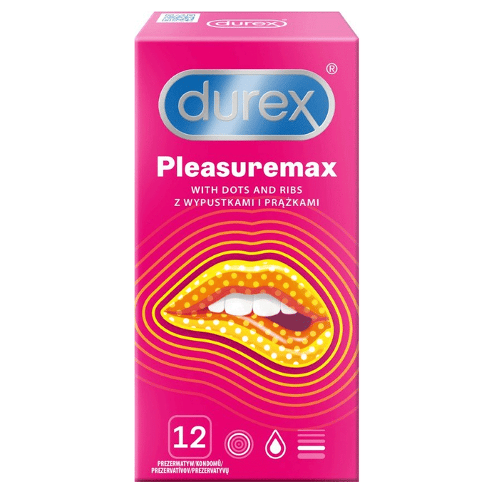Durex Pleasuremax stimuliuojantys prezervatyvai, 12 vnt.
