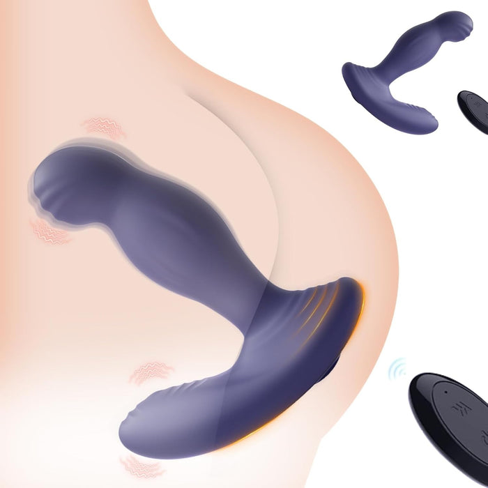 Anal vibrator with 10 vibration modes and 360° rotation with remote control