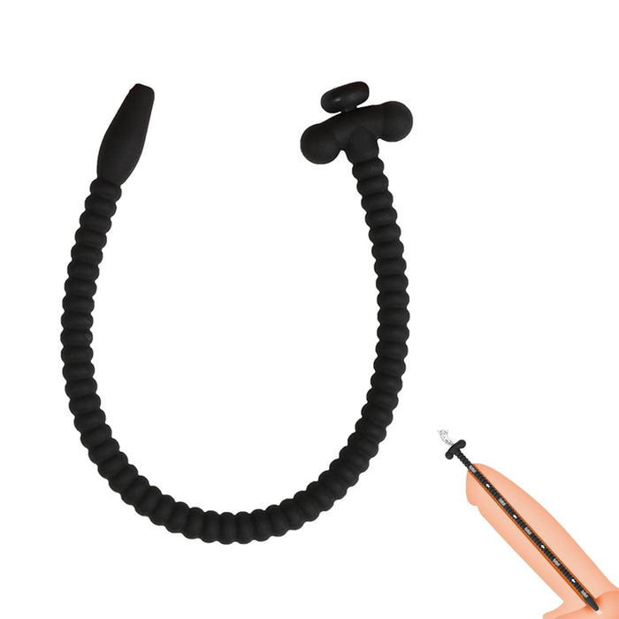 Silicone Male Urethral Sound with Hollow Design and Plug
