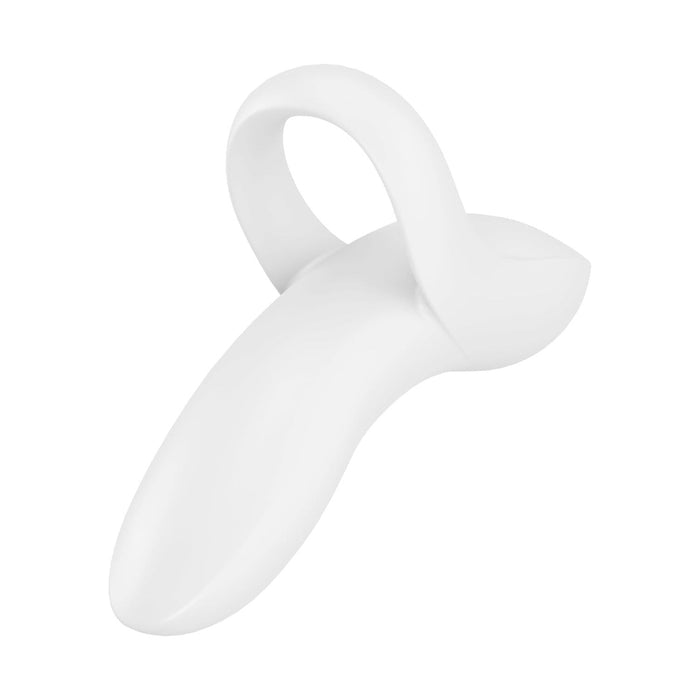 Universal white silicone finger vibrator with 12 vibration modes