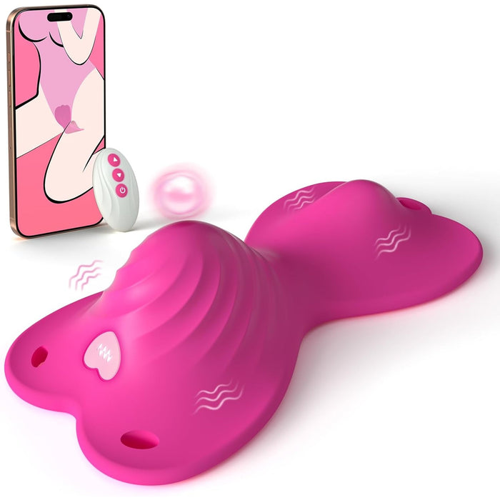 App-controlled dual-motor butterfly vibrator for women