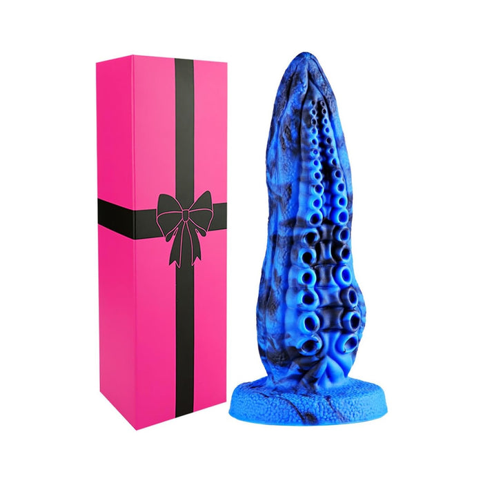 Cute little 15 x 4 cm blue excitement tentacle with strong suction cup attachment