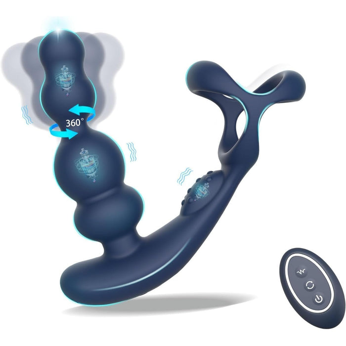 4-in-1 anal vibrator for men with 10 vibration and 3 rotation modes