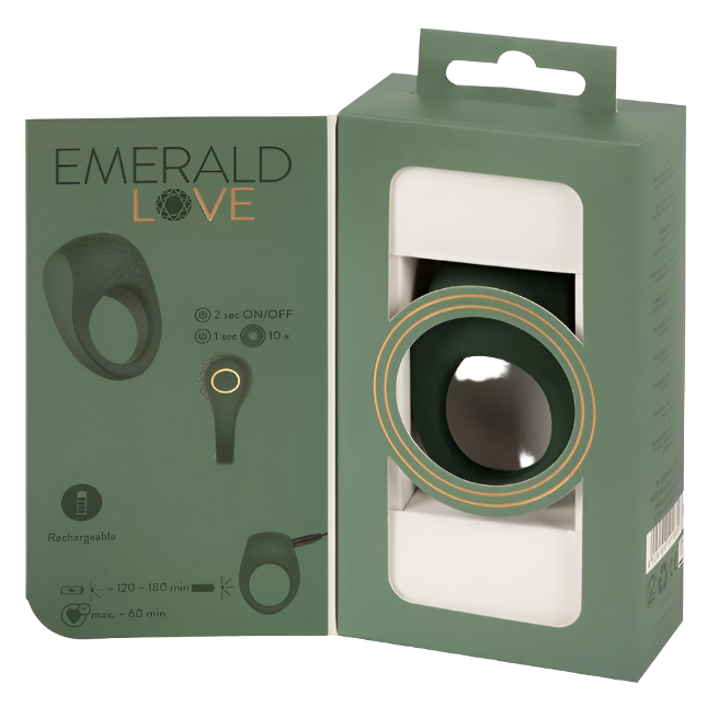 Emerald Love Luxurious vibruojantis penio žiedas