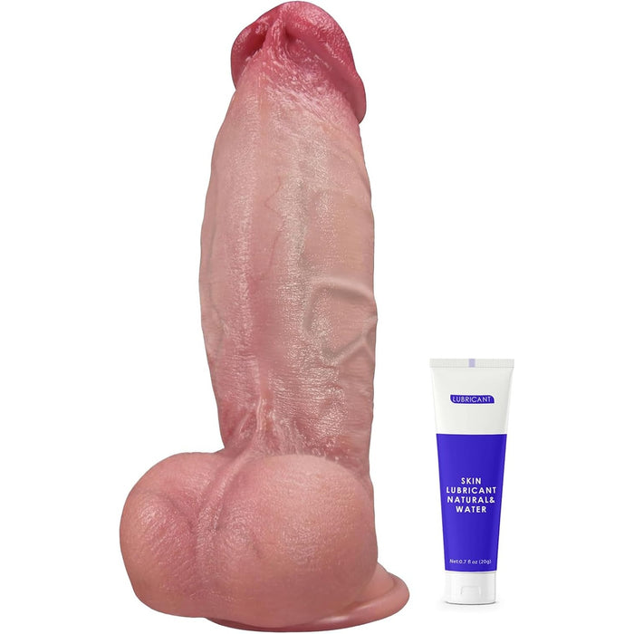 22.5 cm long thick realistic dildo with strong suction for women and men