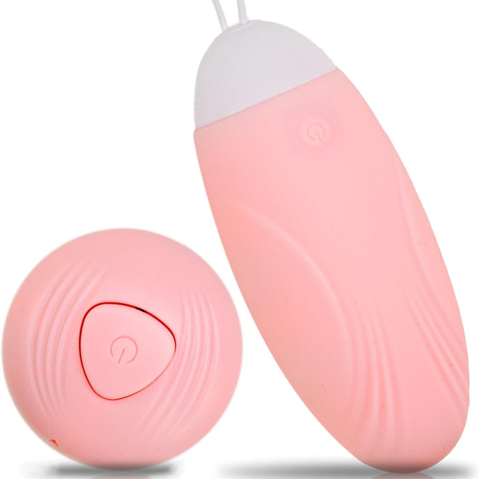 Vibruojantis 8 cm silikono kiaušinis su nuotolinio valdymo pultu ir 10 vibracijos režimų