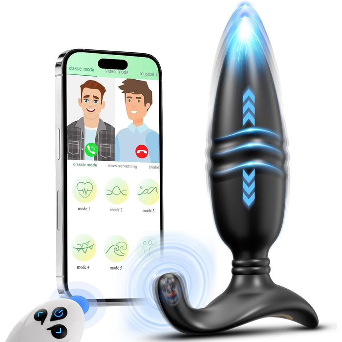 Anal vibrator for men with 9 vibration modes and remote control via app