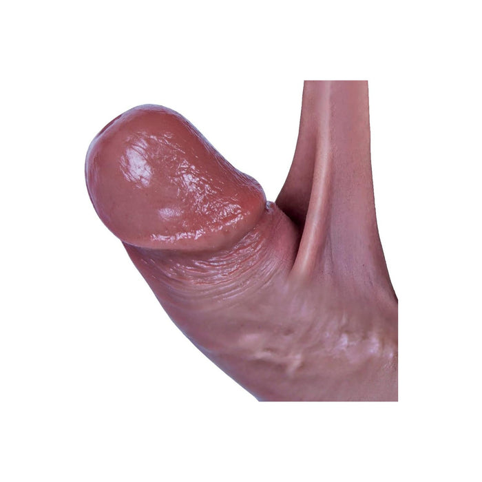 Realistic 21.5 cm silicone dildo with strong attachment base