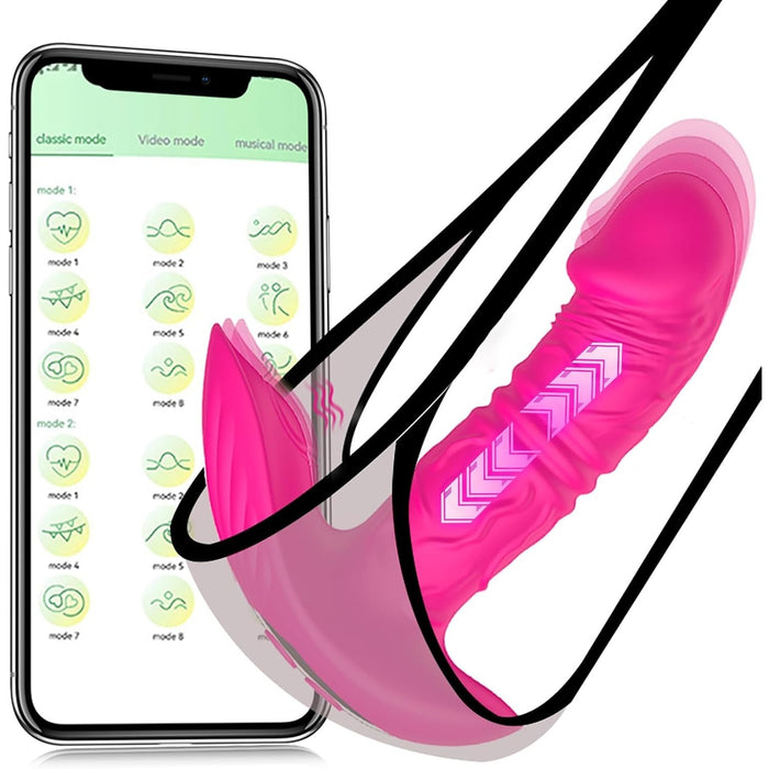 Portable telescopic vibrator with APP remote control and 9 vibration modes