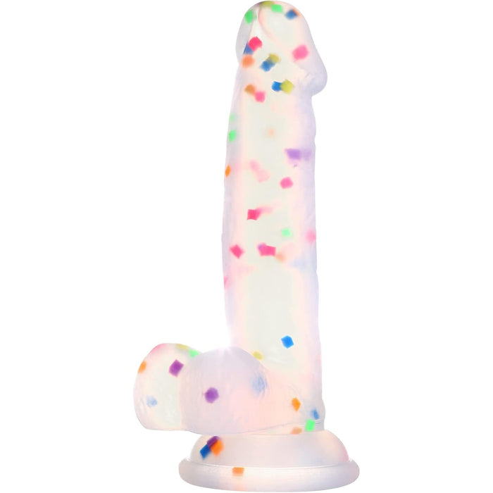 16.5 cm Skaidrus Silikoninis Dildo su Flared Pagrindu ir Siurbtuku
