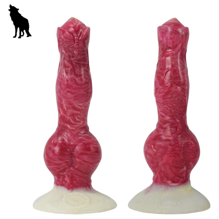 Realistinis Vilko Šuns Formos Silikoninis Dildo su Stipria Priešsija