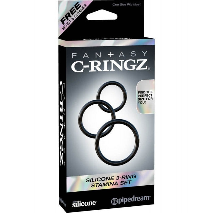 Fantasy C-Ringz juodų penio žiedų komplektas
