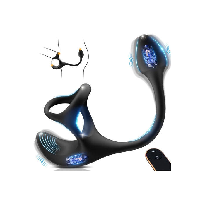 4-in-1 Anal Vibrator with Cock Ring and 9 Vibration Modes for Men