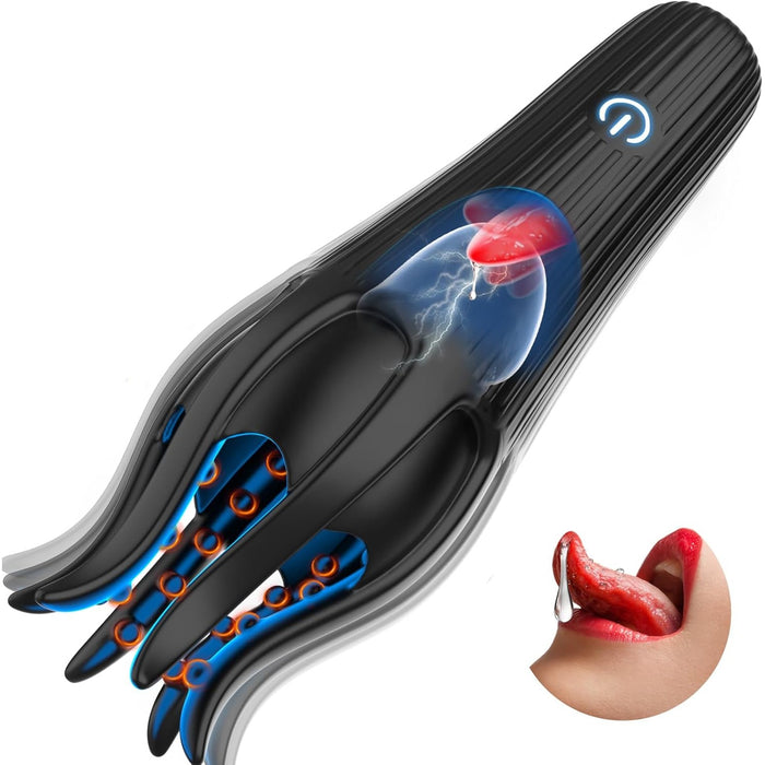 Male masturbator with tongue and vibration modes - a versatile stimulator