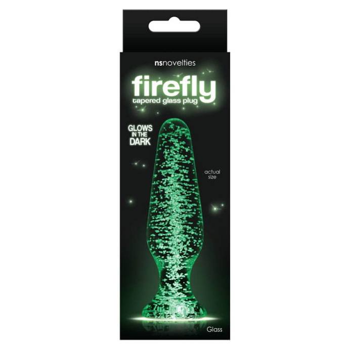 Firefly tamsoje švytintis stiklinis analinis kaištis