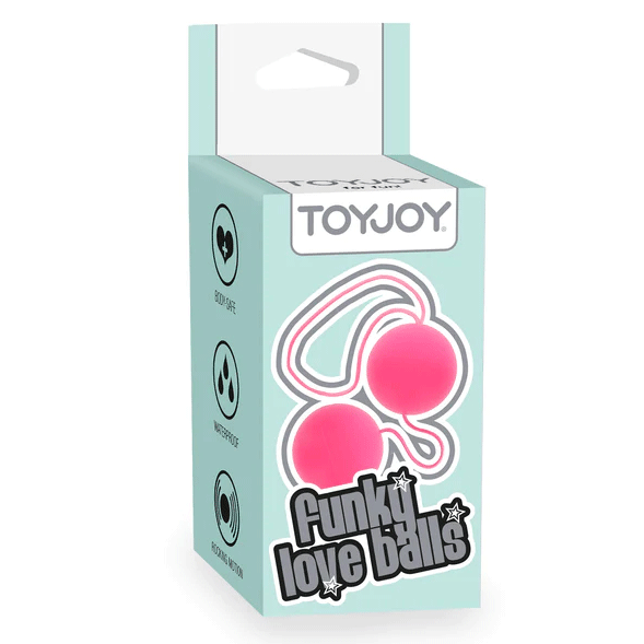 Funky Love Balls rožiniai vaginaliniai kamuoliukai