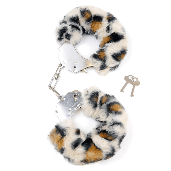 Furry Cuffs leopardiniai pūkuoti antrankiai