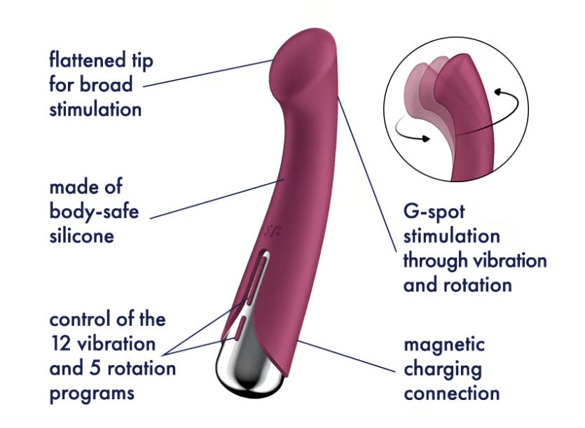 Satisfyer Spinning G-Spot 1 – G-spot vibrator, with rotation and vibration, red