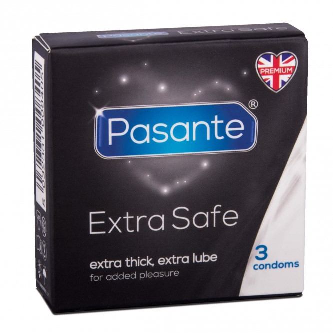 Pasante Extra Safe padidinto saugumo prezervatyvai 3 vnt.