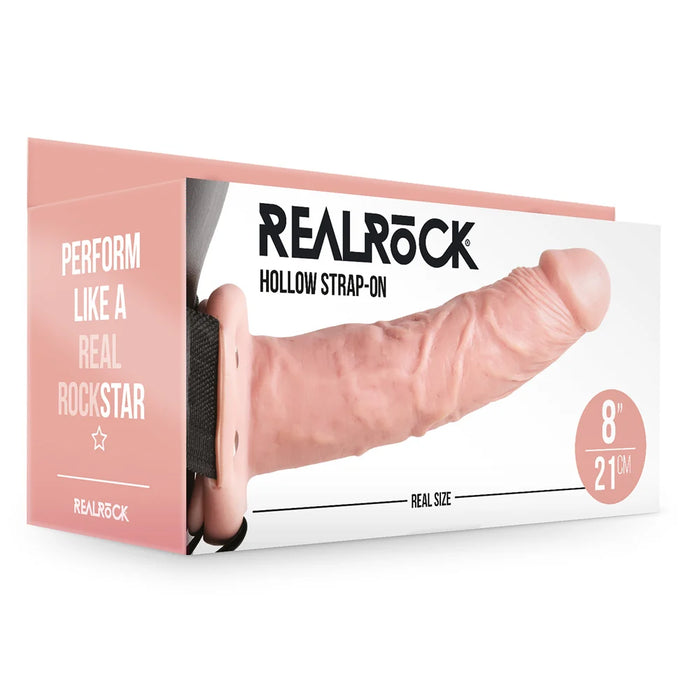 Shots Real Rock Hollow Strap-On – a hollow strap-on, 8 inches