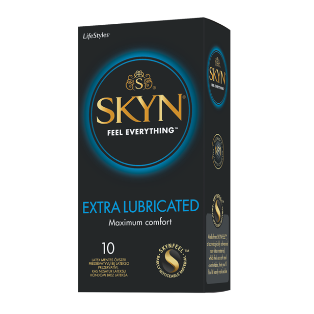 SKYN Extra Lube prezervatyvai be latekso