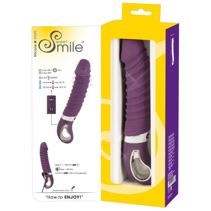 Sweet Smile – Warming silicone vibrator with grooves