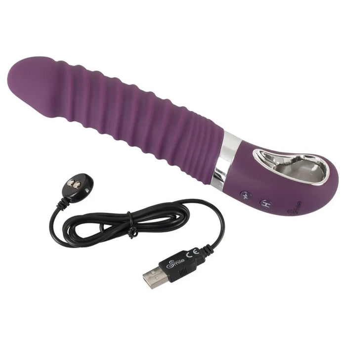 Sweet Smile – Warming silicone vibrator with grooves