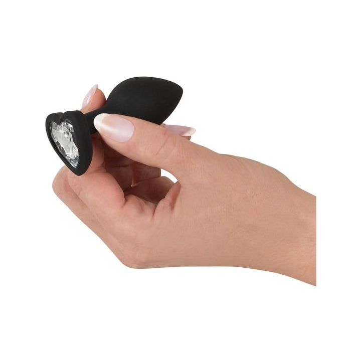 Silicone anal plug with heart-shaped crystal Ø 2.8 cm