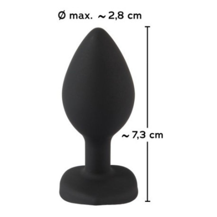 Silicone anal plug with heart-shaped crystal Ø 2.8 cm