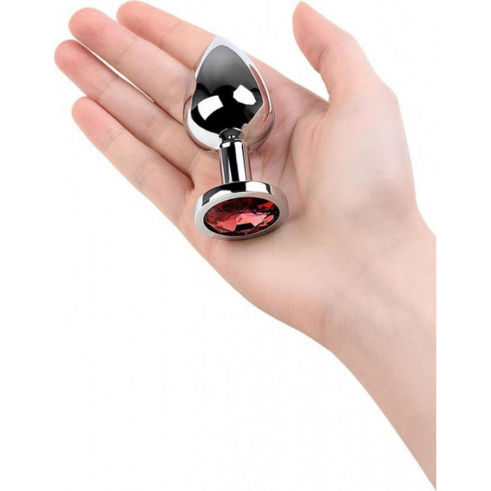 Analinis kaištis Silver with Gem, raudonas