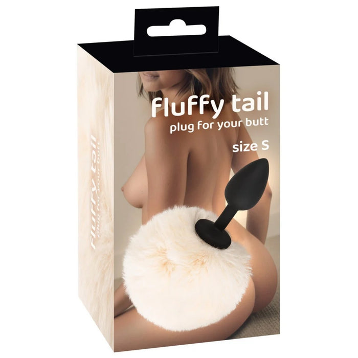Anal plug Fluffy Tail White S