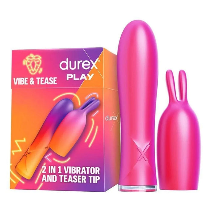 Durex Play Vibe & Tease 2in1 vibratorius su stimuliuojančiu antgaliu
