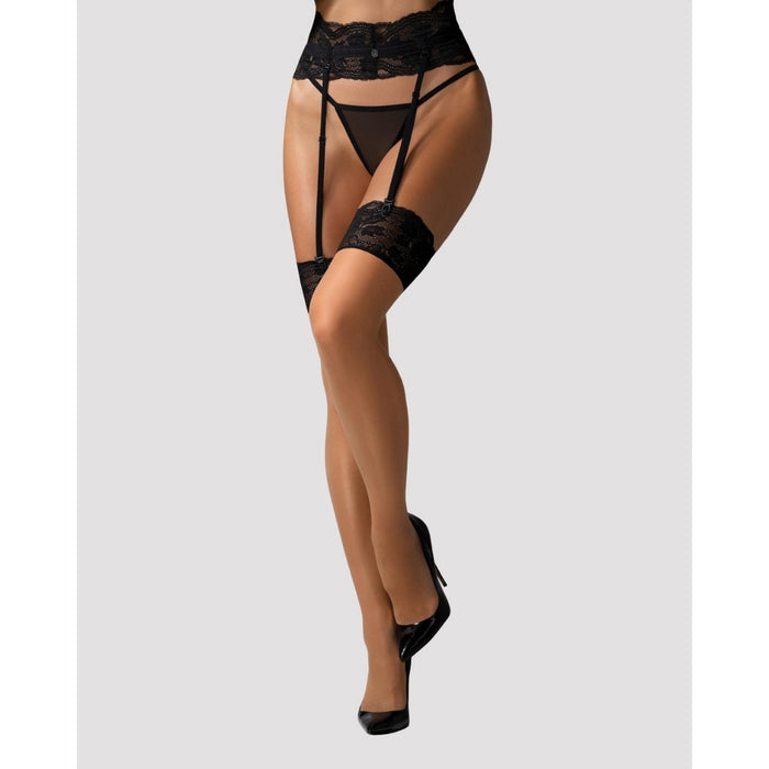 Obsessive Nutris – nude socks with black lace