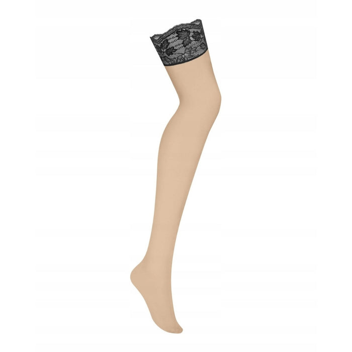 Obsessive Nutris – nude socks with black lace