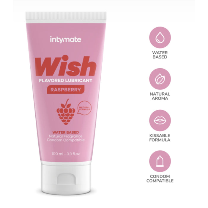 INTYMATE Wish Raspberry vandens pagrindo lubrikantas su aviečių skoniu, 100 ml