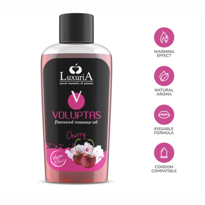 Voluptas Cherry stimulating massage gel, edible, 100 ml