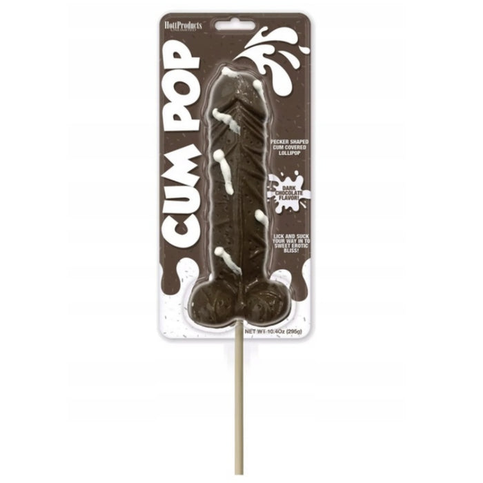 Chocolate Flavored Cum Pops – dark chocolate penis-shaped pacifier