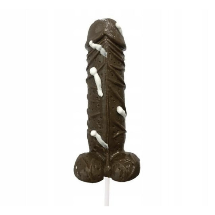 Chocolate Flavored Cum Pops – dark chocolate penis-shaped pacifier