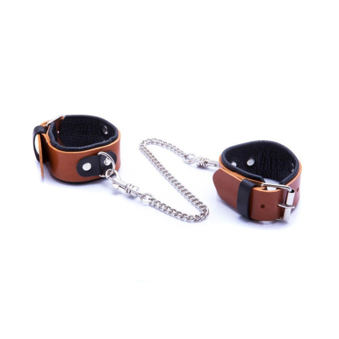 WHIPS women's handcuffs - genuine leather, cognac color
