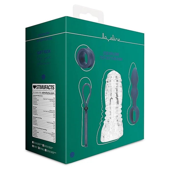 Loveline (S)explore Set - sex toy set for men, blue