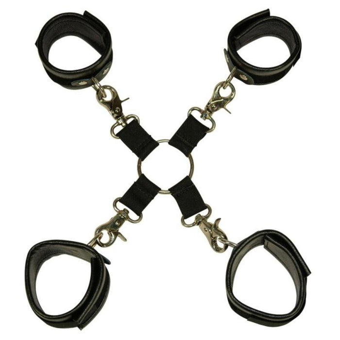 Bad Kitty juodas BDSM rinkinys – antrankiai ir kojų diržai