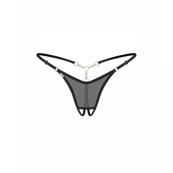 Obsessive Oxaria open-back thong – black, minimalist