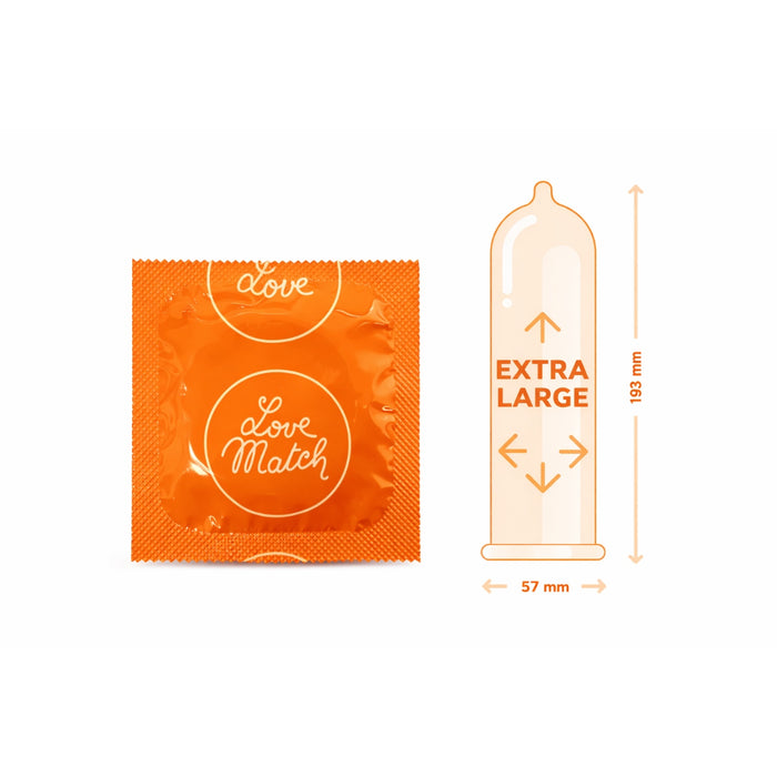 Love Match Extra Large prezervatyvai – 57 mm, 193 mm, 1 vnt.