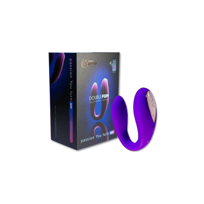 Double Fun app-controlled massager – USB, silicone