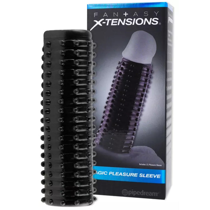X-Tensions Magic Pleasure Sleeve Penis Sleeve - Black, TPR, 13.9 cm