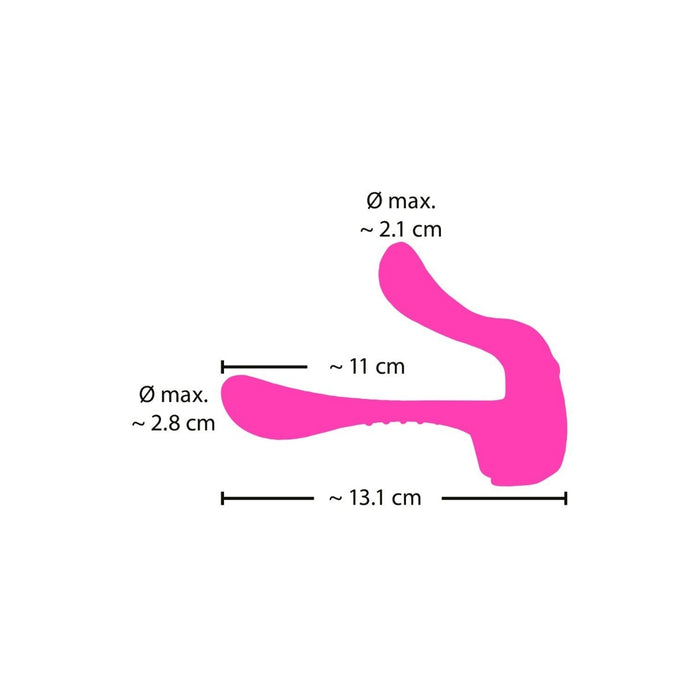Couple's vibrator with two motors – silicone, USB, 13.1 cm