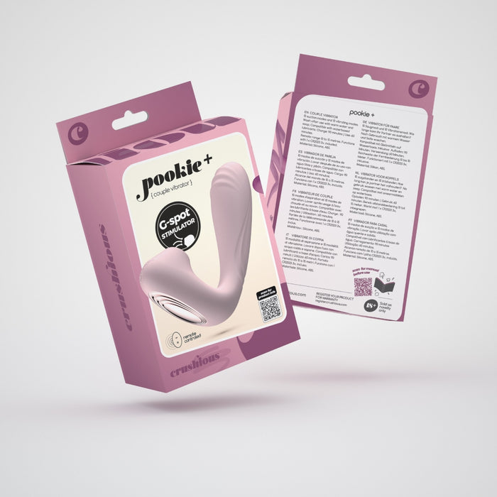 Crushious Pookie Stimulator with Remote Control - Vacuum and Vibrating, Silicone, Pink