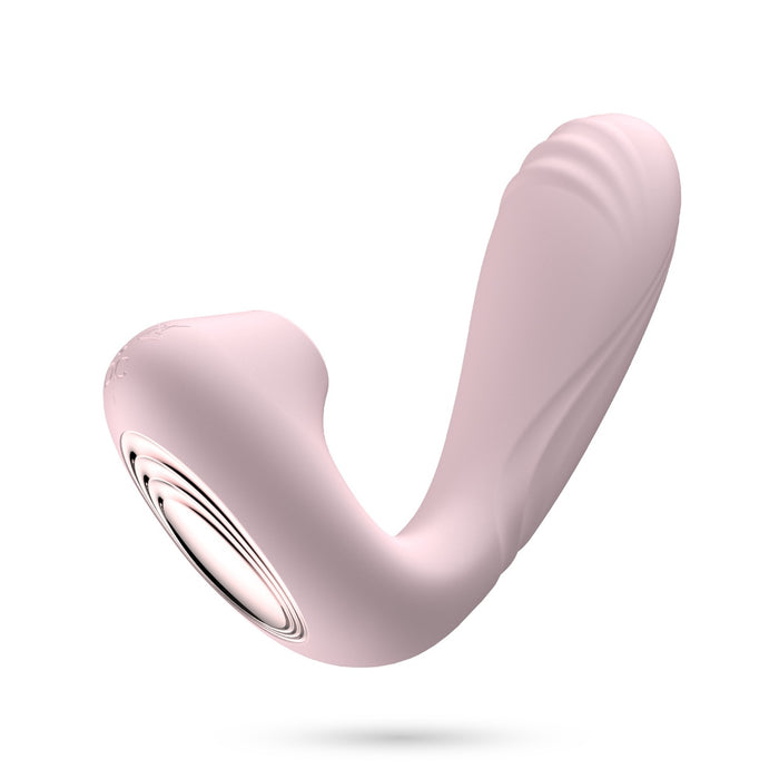 Crushious Pookie Stimulator with Remote Control - Vacuum and Vibrating, Silicone, Pink