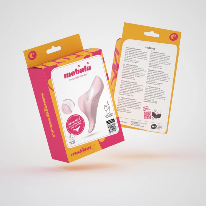 Crushious Mobula vibruojantis kelnaičių vibratorius su pulteliu – belaidis, silikoninis, rožinis